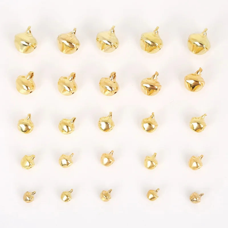 50-300Pcs Gold Jingle Bells Iron Pendants Hanging Christmas Tree