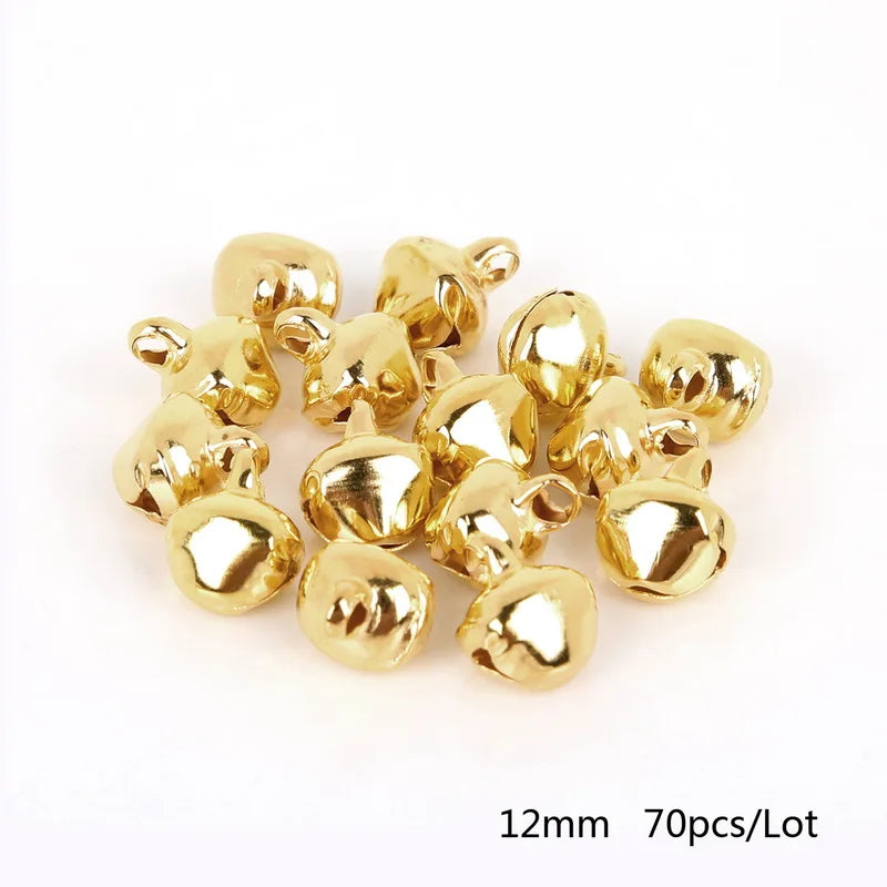 50-300Pcs Gold Jingle Bells Iron Pendants Hanging Christmas Tree