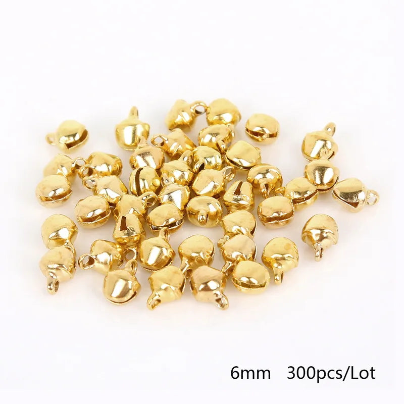 50-300Pcs Gold Jingle Bells Iron Pendants Hanging Christmas Tree