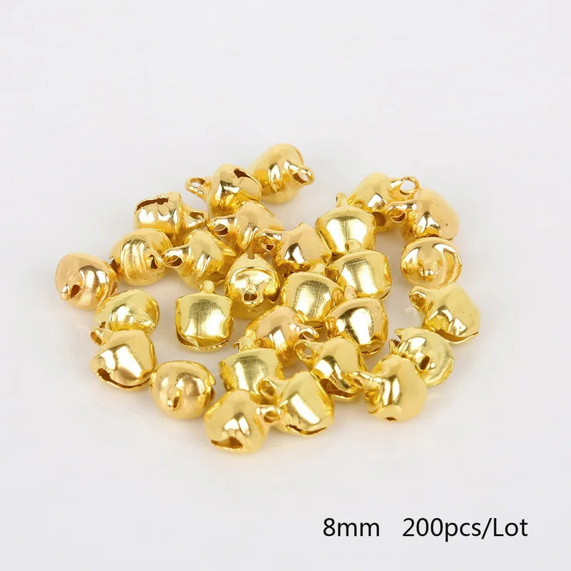 50-300Pcs Gold Jingle Bells Iron Pendants Hanging Christmas Tree