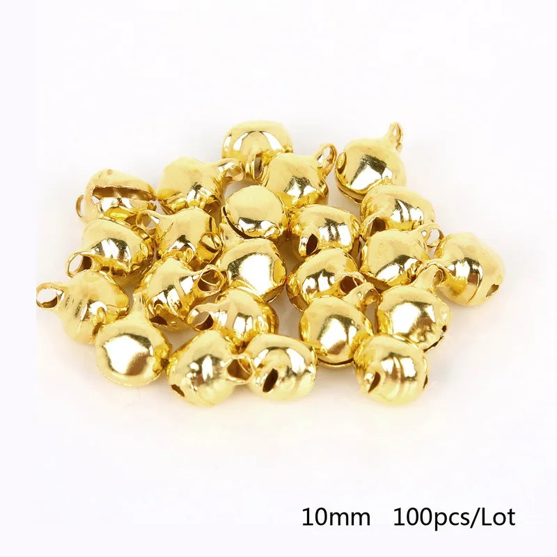 50-300Pcs Gold Jingle Bells Iron Pendants Hanging Christmas Tree