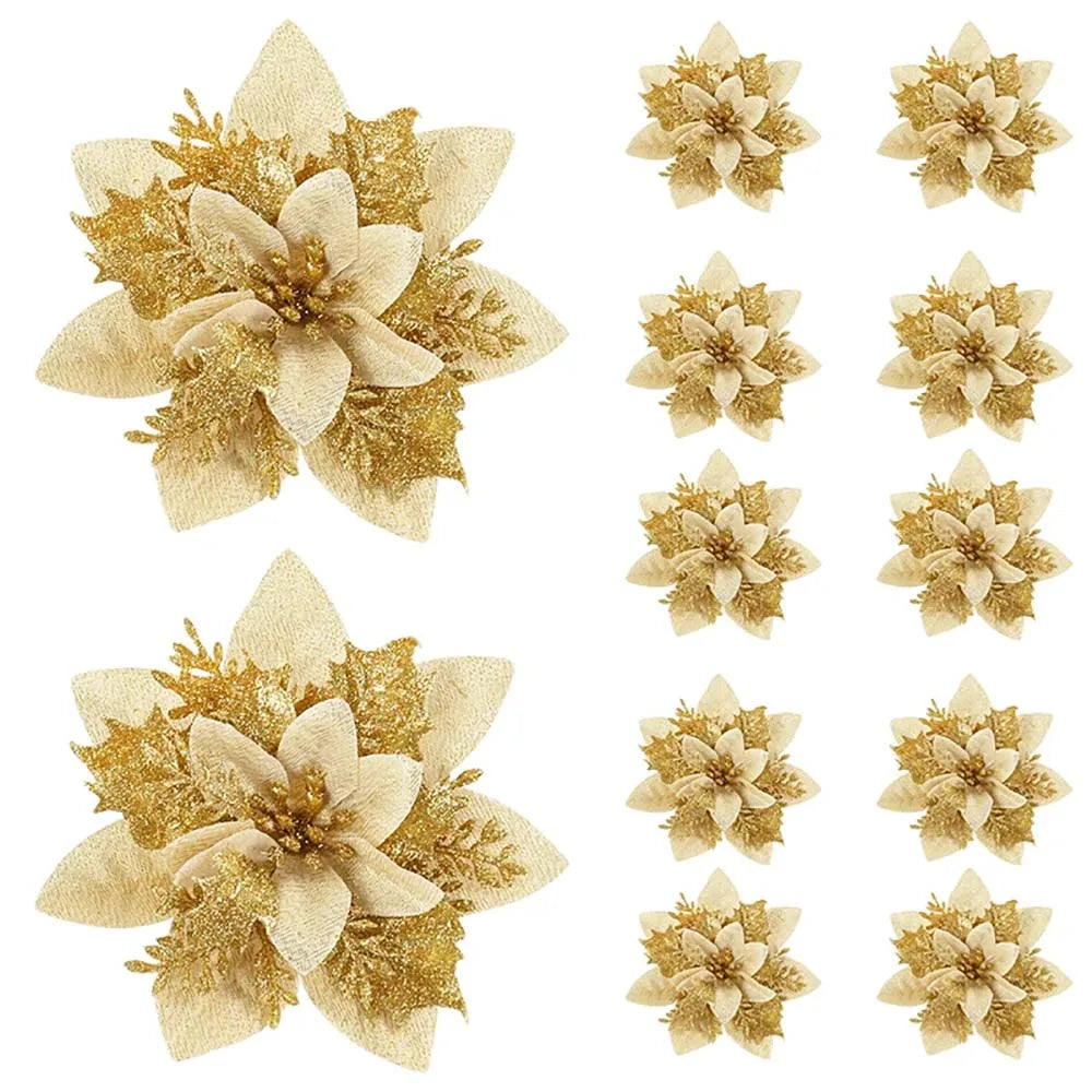 5/10pcs 14.5cm Christmas Flower Ornaments,