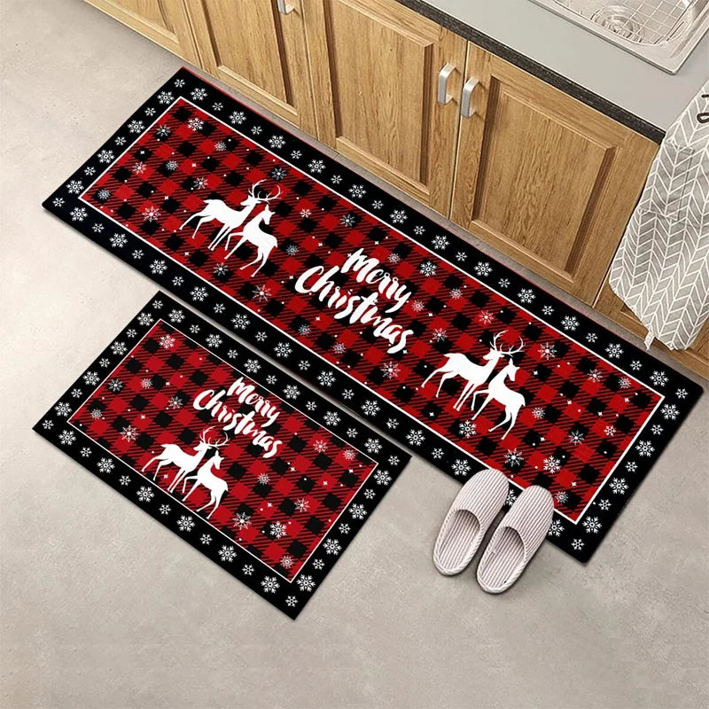M D Plaid Christmas Tree Floor Mat