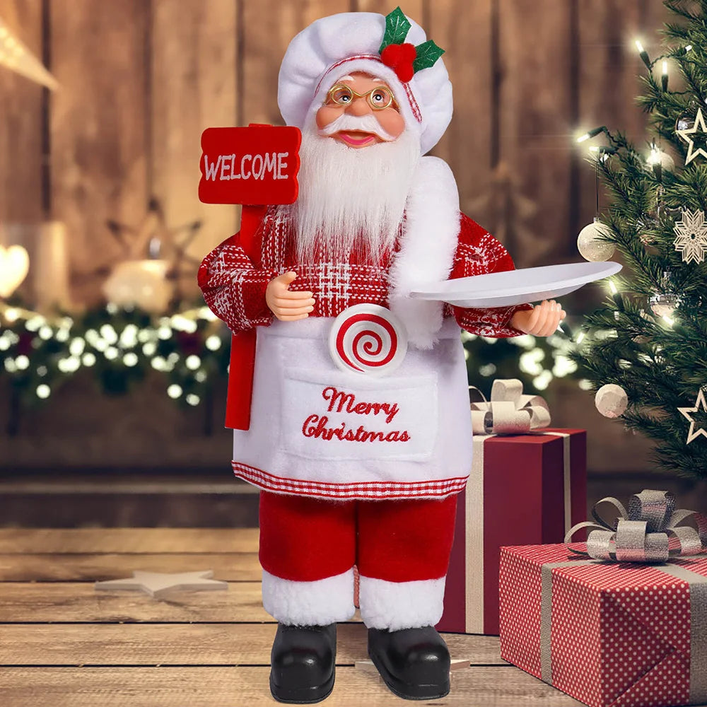 M D 12in Standing Santa Claus Doll Children Doll Xmas Gift Christmas  Decorations