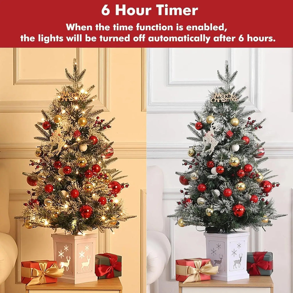 3 Ft Pre-Lit Christmas Tree Artificial Christmas Trees With Lighting Xmas Trees With 78 Led Lights