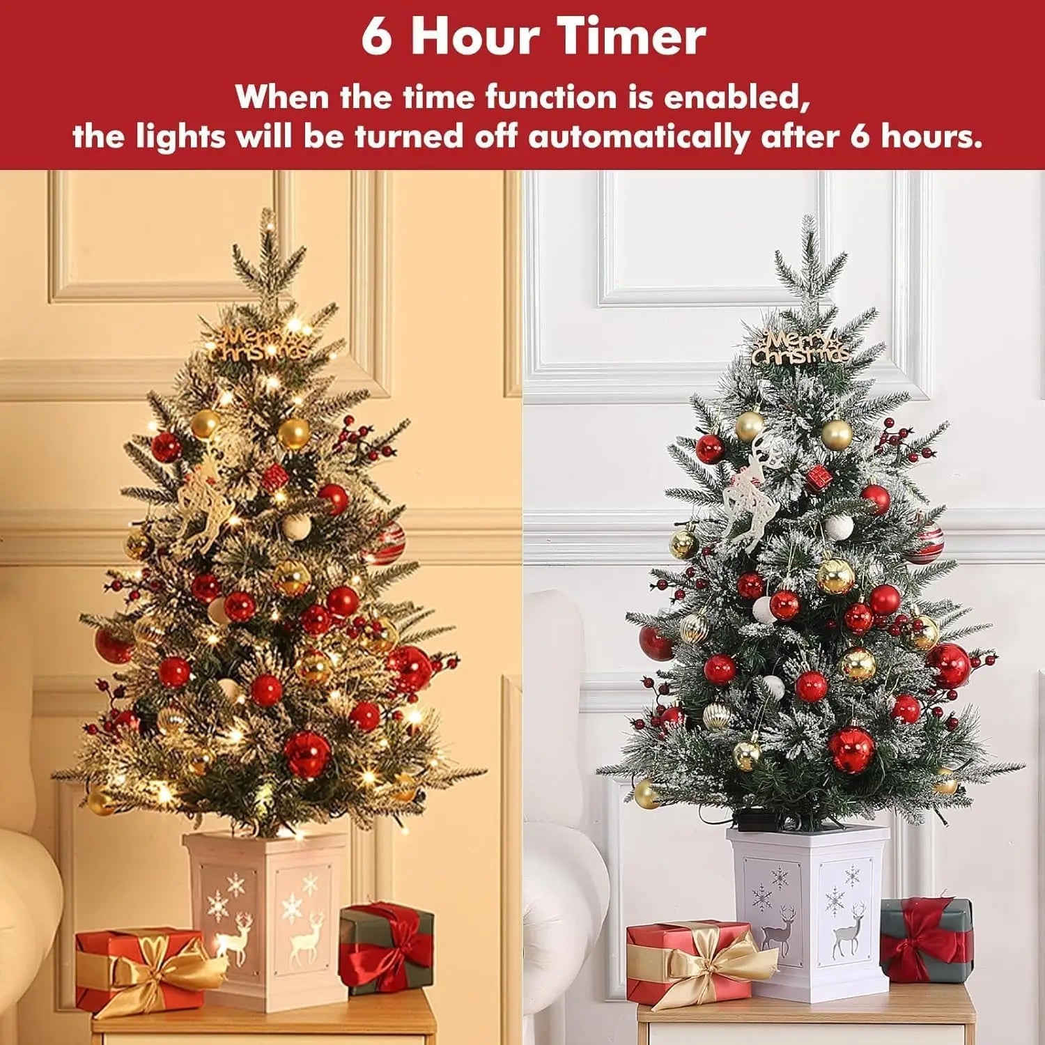 3 Ft Pre-Lit Christmas Tree Artificial Christmas Trees With Lighting Xmas Trees With 78 Led Lights