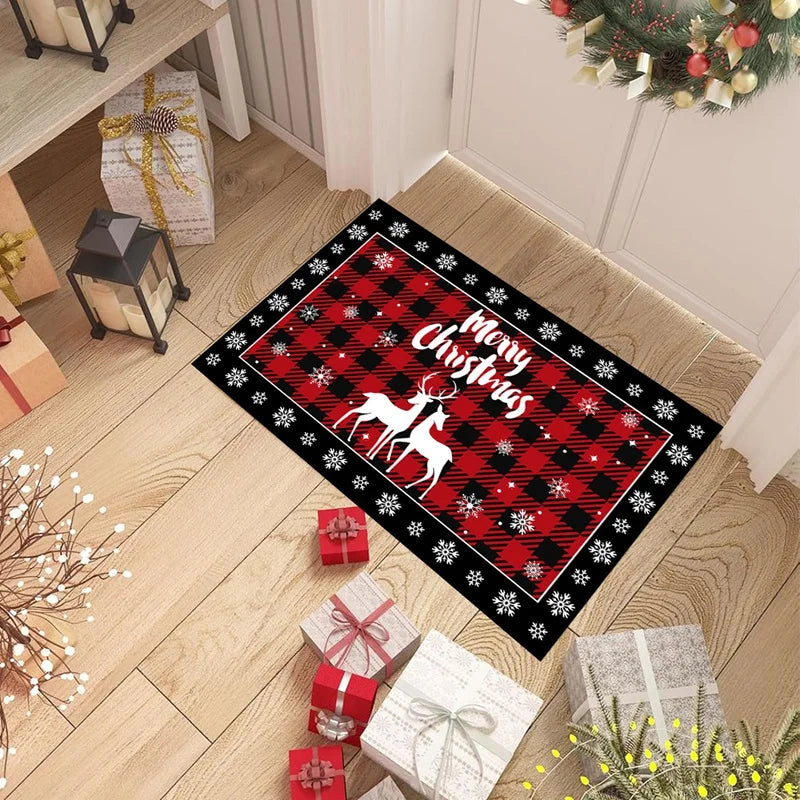 M D Plaid Christmas Tree Floor Mat