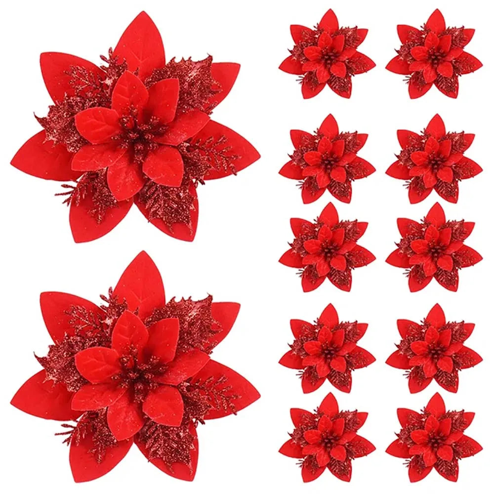 5/10pcs 14.5cm Christmas Flower Ornaments,