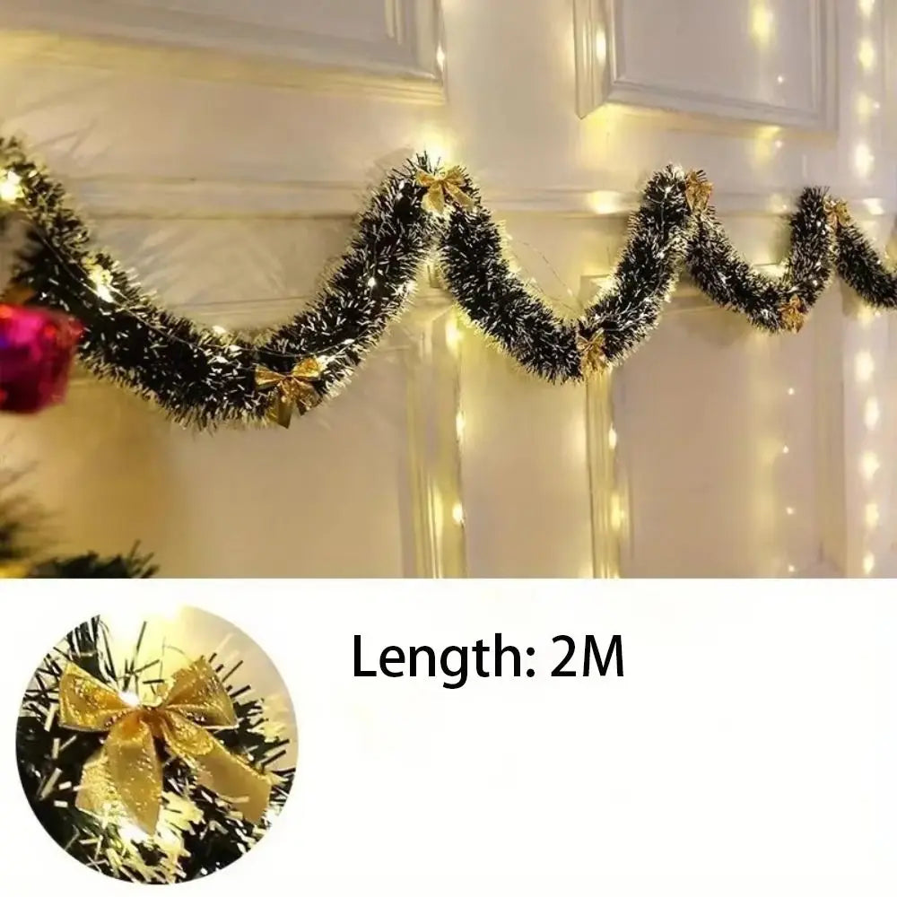 M D 2M Christmas Green Cane Ribbons with LED Lights DIY Accessories Xmas