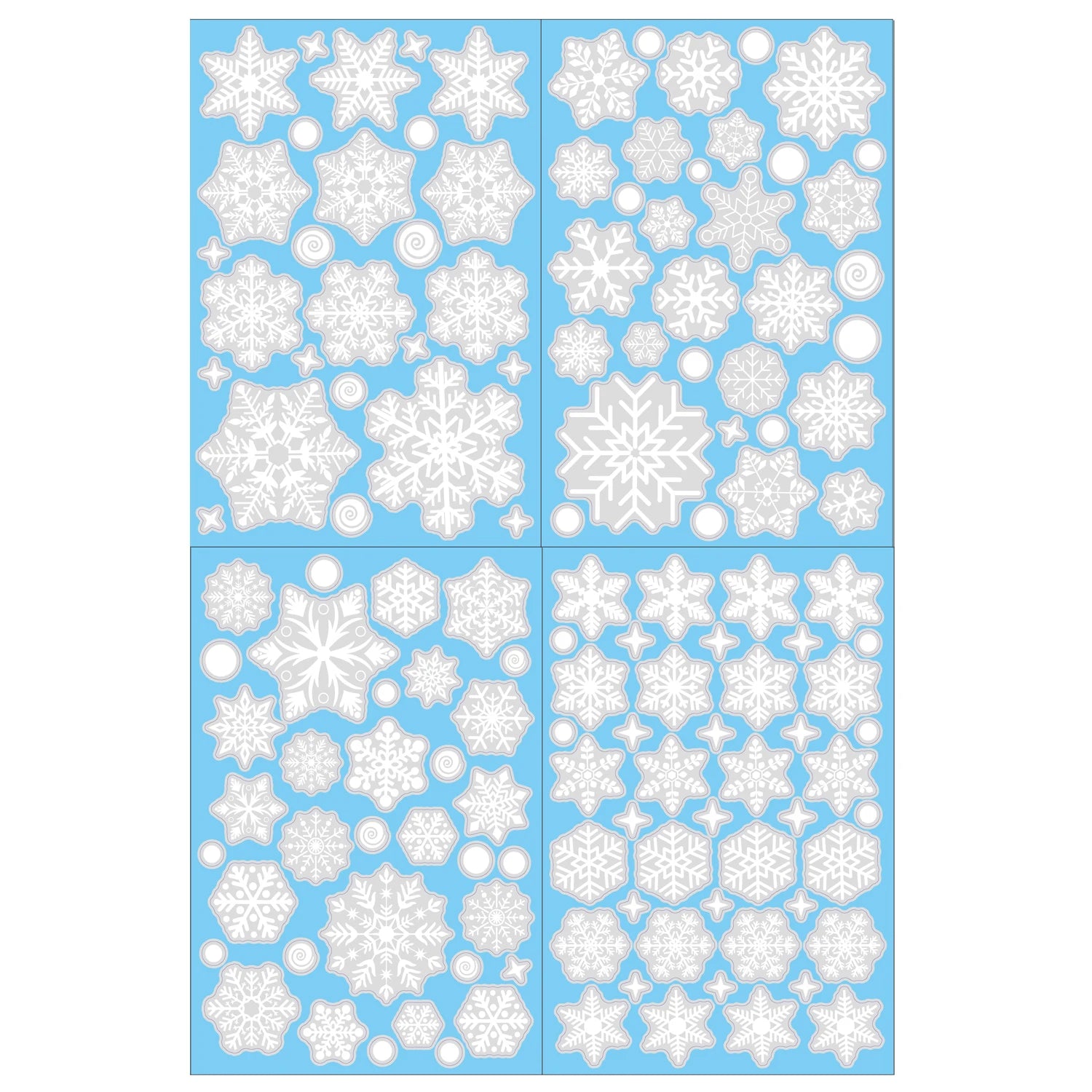 M D 1/4pcs Christmas Decor Window Sticker Reusable Snowflake