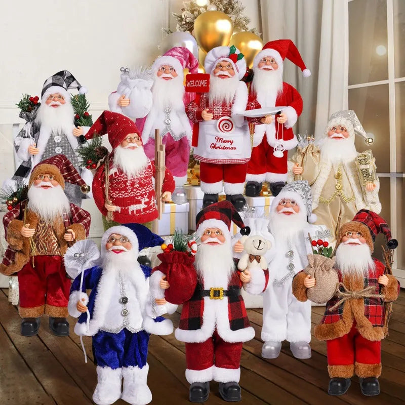 M D 12in Standing Santa Claus Doll Children Doll Xmas Gift Christmas  Decorations