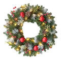M D 20-60cm Christmas Wreath with LED Fairy Light Door Hanging Garland Pine for Home Decorations