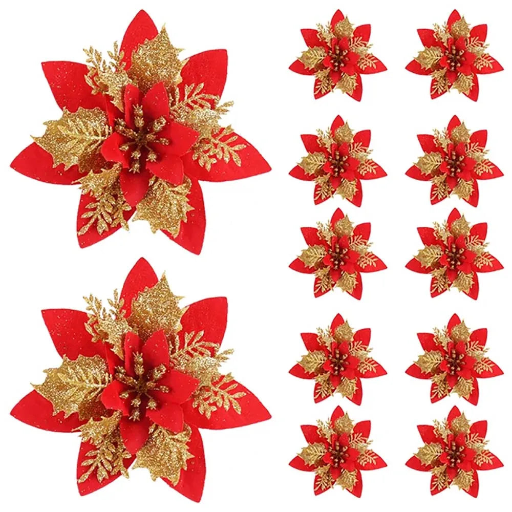 5/10pcs 14.5cm Christmas Flower Ornaments,