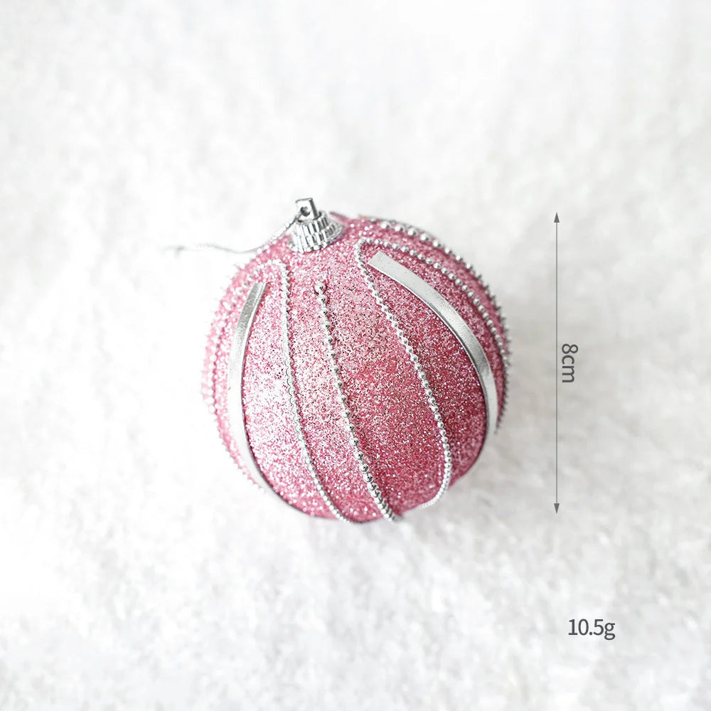 Christmas Tree Ornaments Pink Foam Ball Bow Tree Top Star Xmas Tree