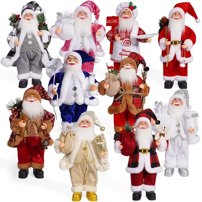 M D 12in Standing Santa Claus Doll Children Doll Xmas Gift Christmas  Decorations