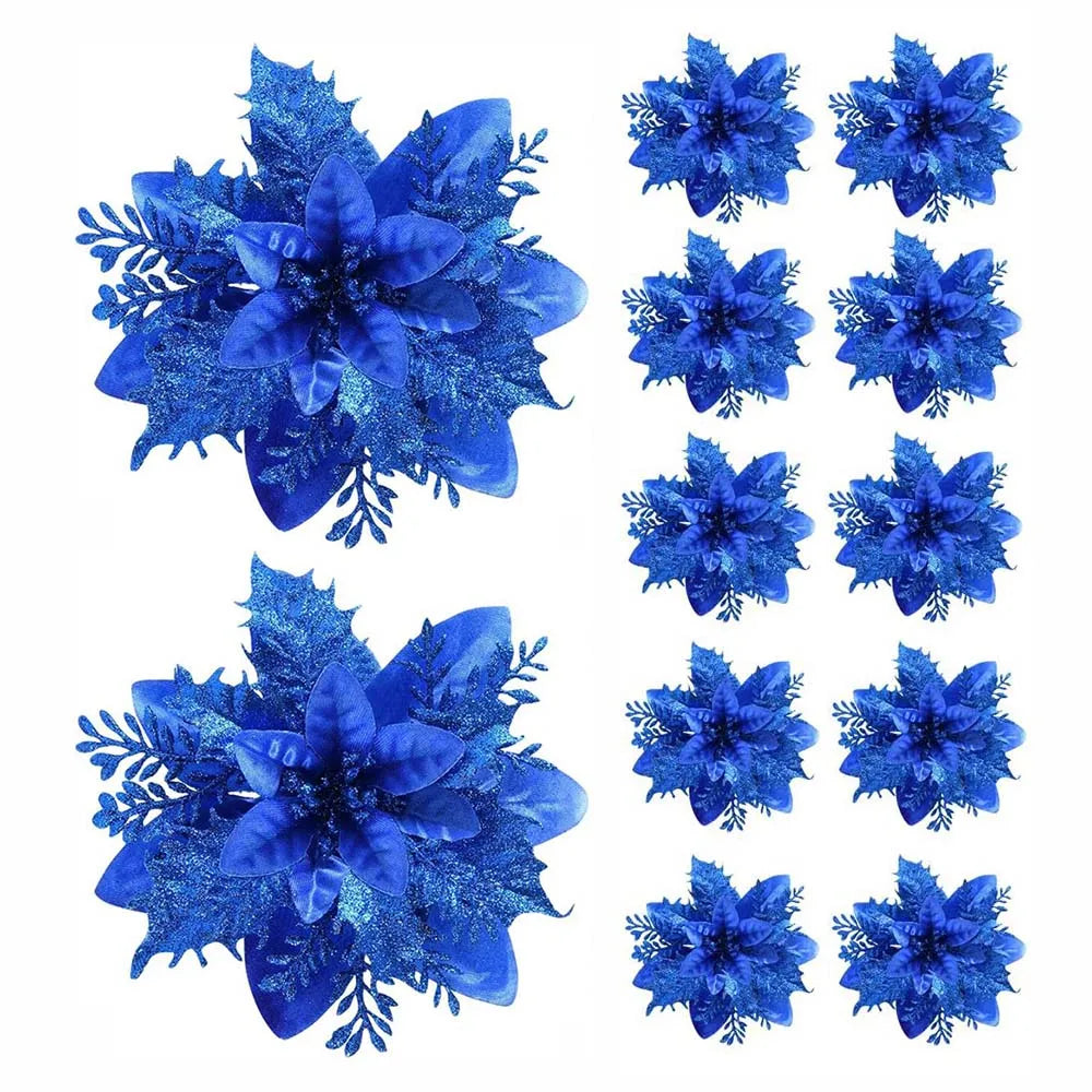 5/10pcs 14.5cm Christmas Flower Ornaments,
