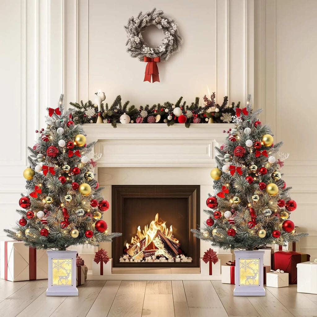 3 Ft Pre-Lit Christmas Tree Artificial Christmas Trees With Lighting Xmas Trees With 78 Led Lights