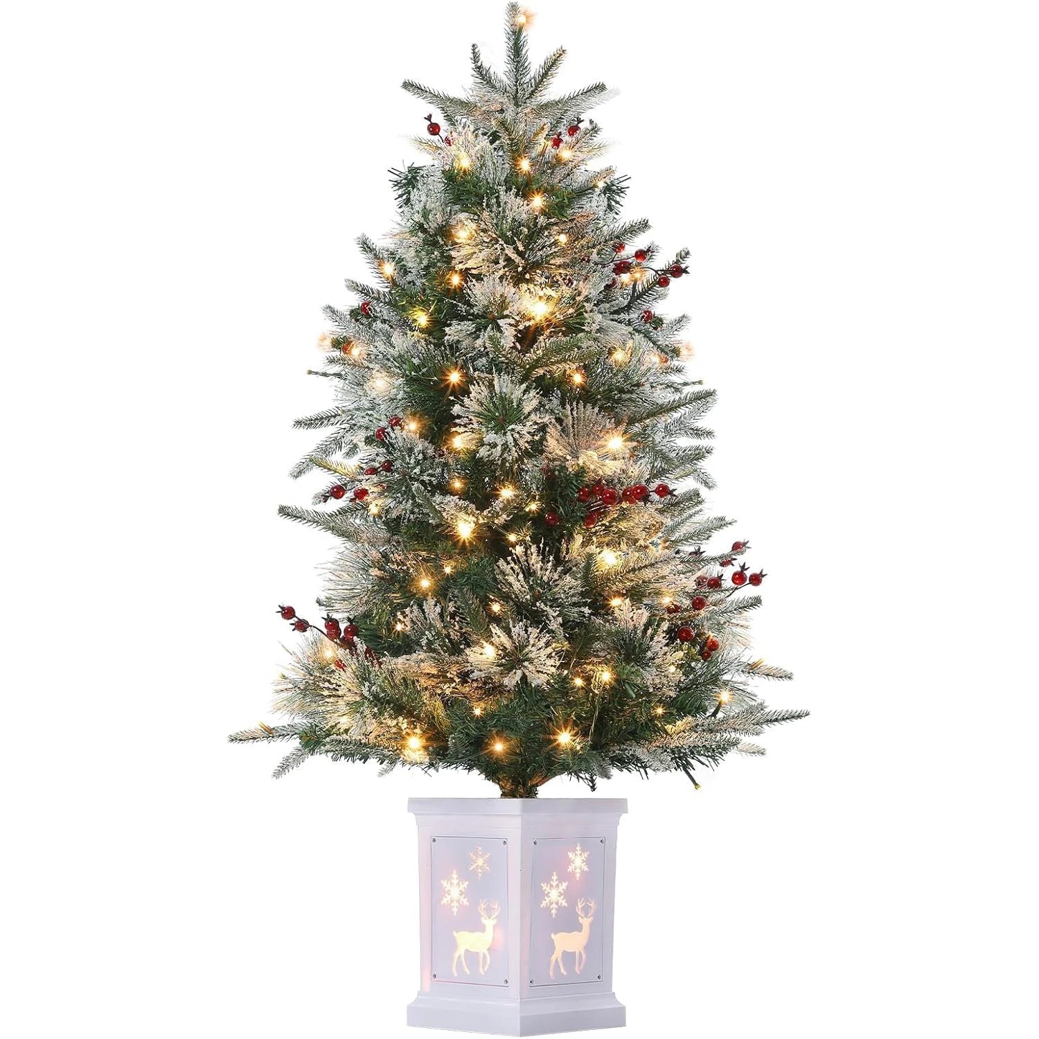 3 Ft Pre-Lit Christmas Tree Artificial Christmas Trees With Lighting Xmas Trees With 78 Led Lights