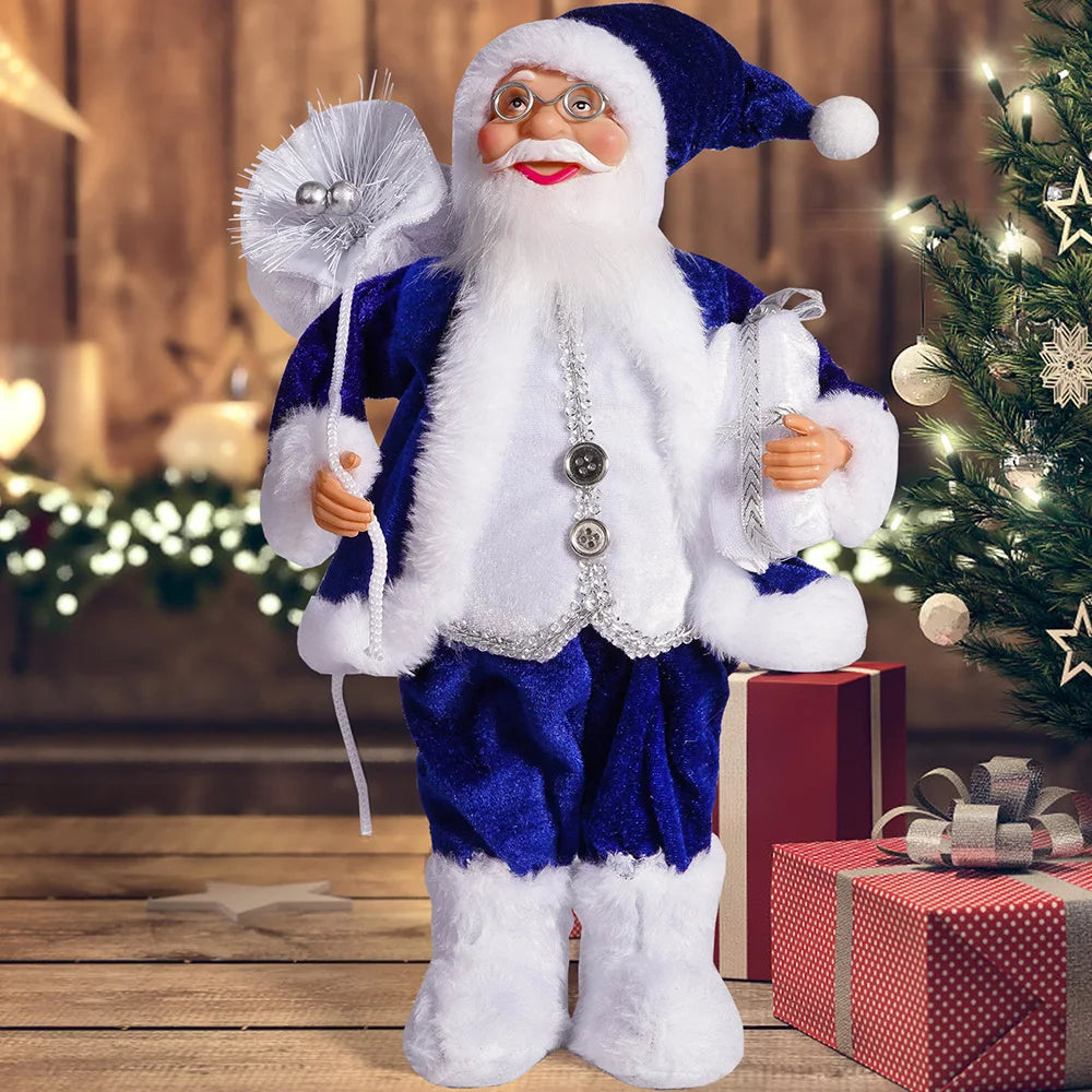 M D 12in Standing Santa Claus Doll Children Doll Xmas Gift Christmas  Decorations