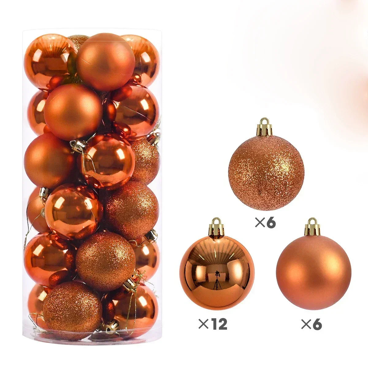 24Pcs 3/4/6CM Christmas Balls Big Ball Christmas Tree Pendant