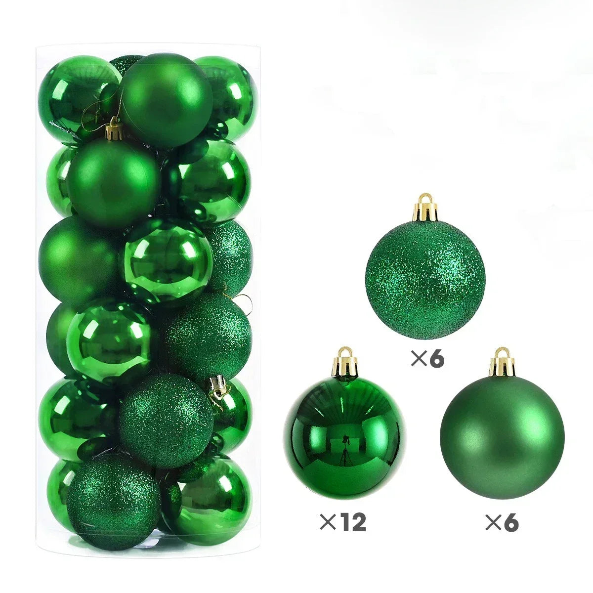 24Pcs 3/4/6CM Christmas Balls Big Ball Christmas Tree Pendant