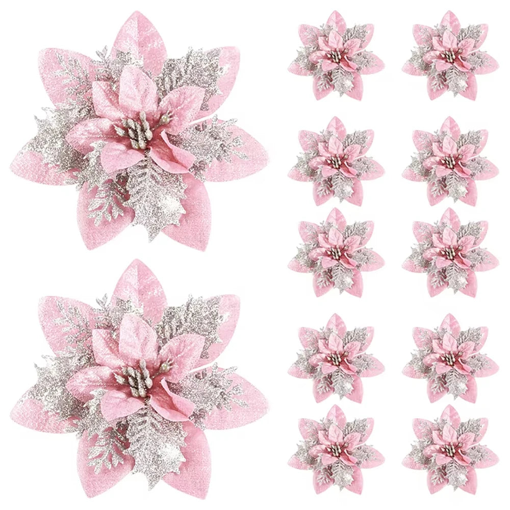 5/10pcs 14.5cm Christmas Flower Ornaments,