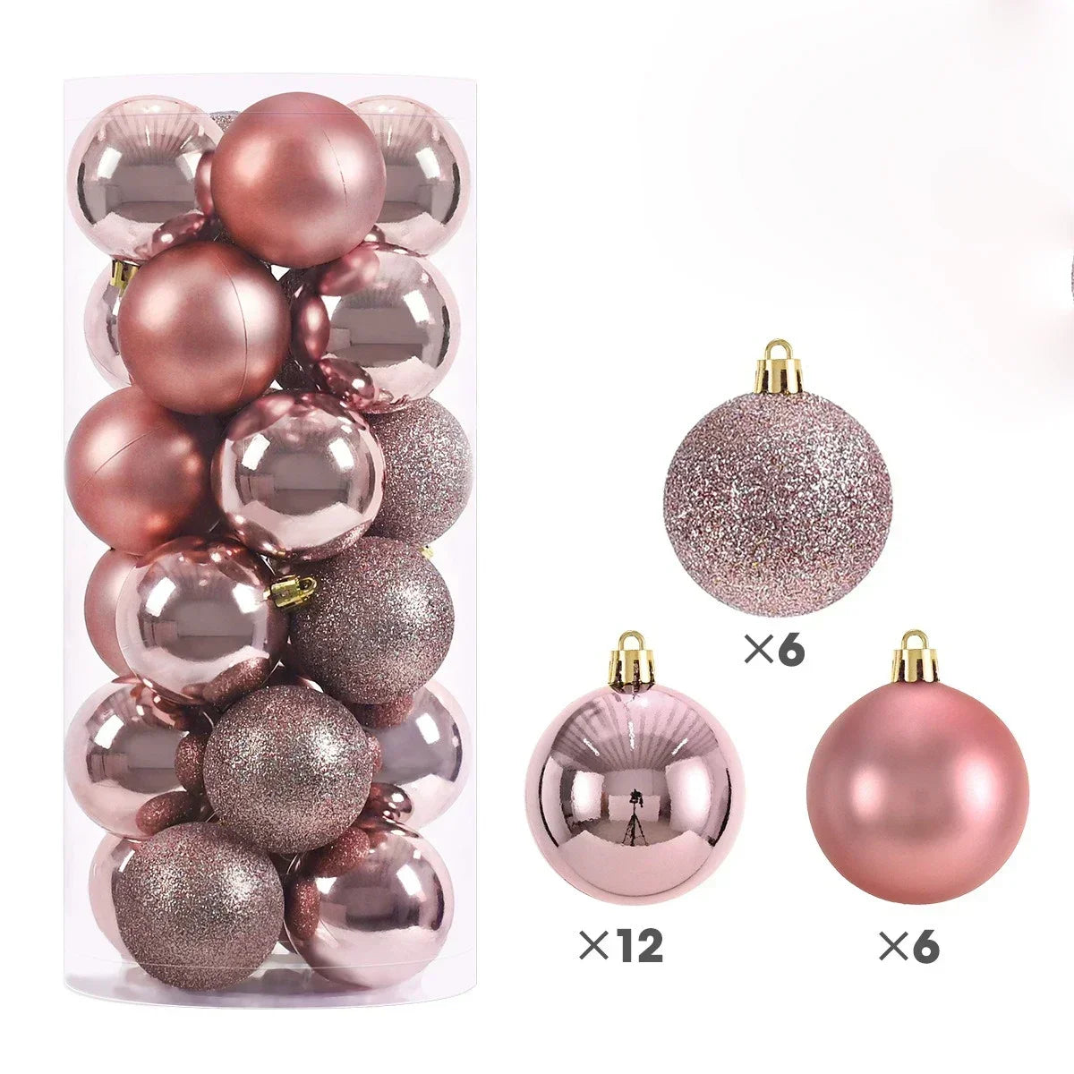24Pcs 3/4/6CM Christmas Balls Big Ball Christmas Tree Pendant