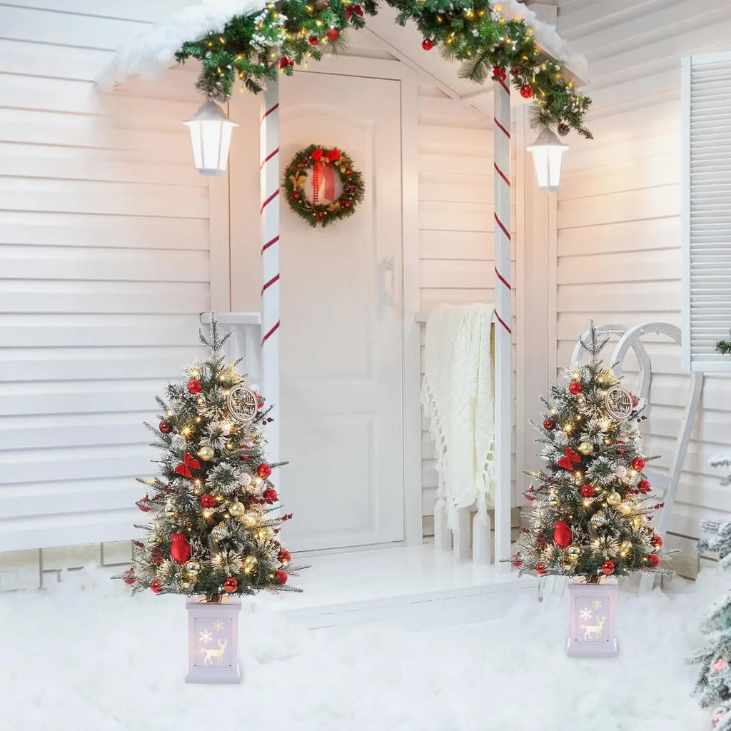 3 Ft Pre-Lit Christmas Tree Artificial Christmas Trees With Lighting Xmas Trees With 78 Led Lights