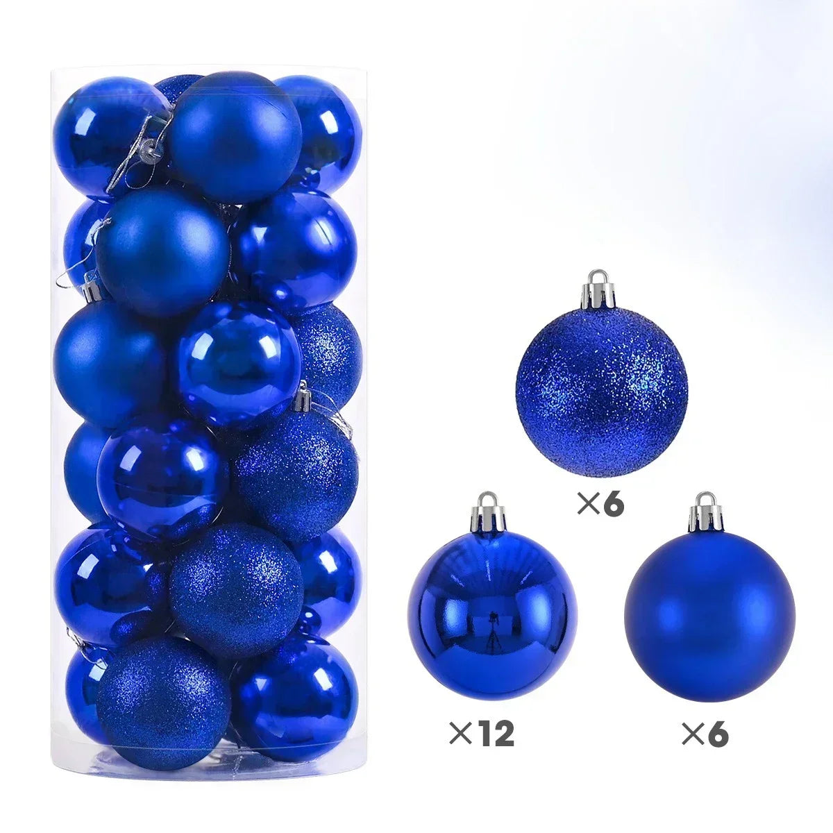 24Pcs 3/4/6CM Christmas Balls Big Ball Christmas Tree Pendant