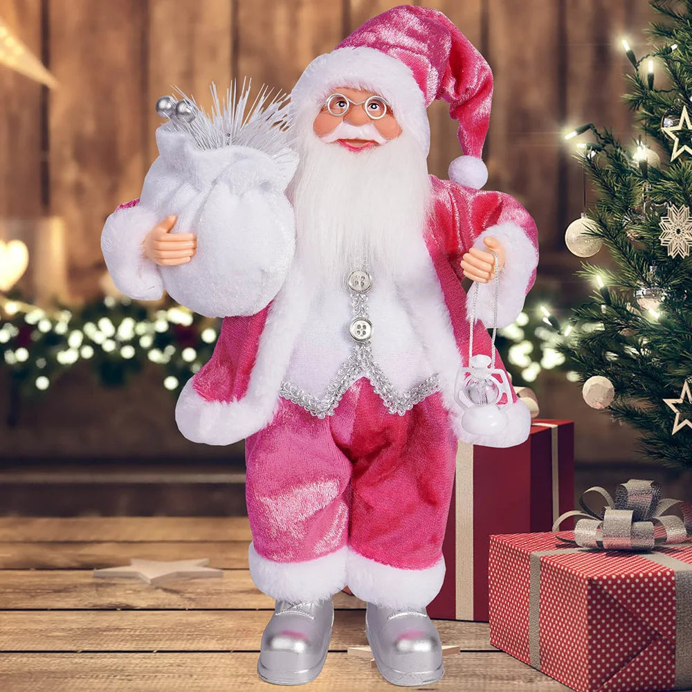 M D 12in Standing Santa Claus Doll Children Doll Xmas Gift Christmas  Decorations