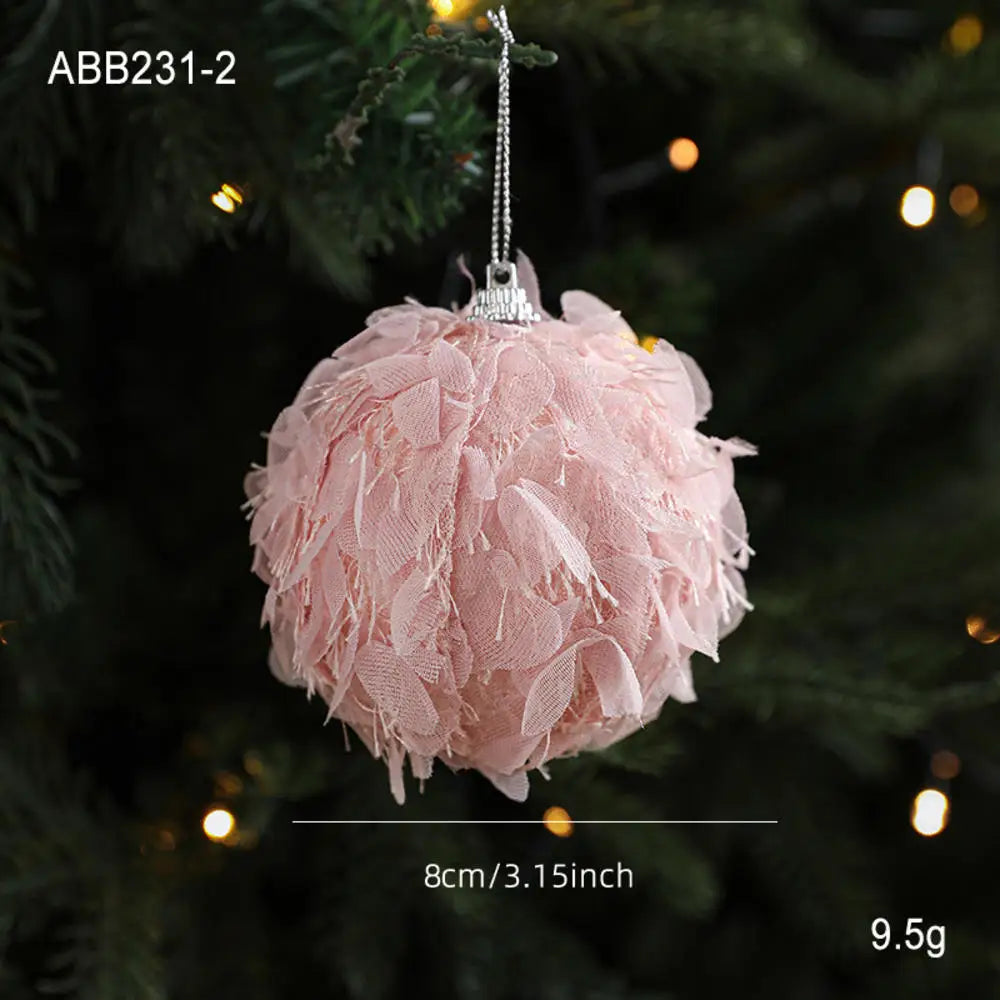 Christmas Tree Ornaments Pink Foam Ball Bow Tree Top Star Xmas Tree