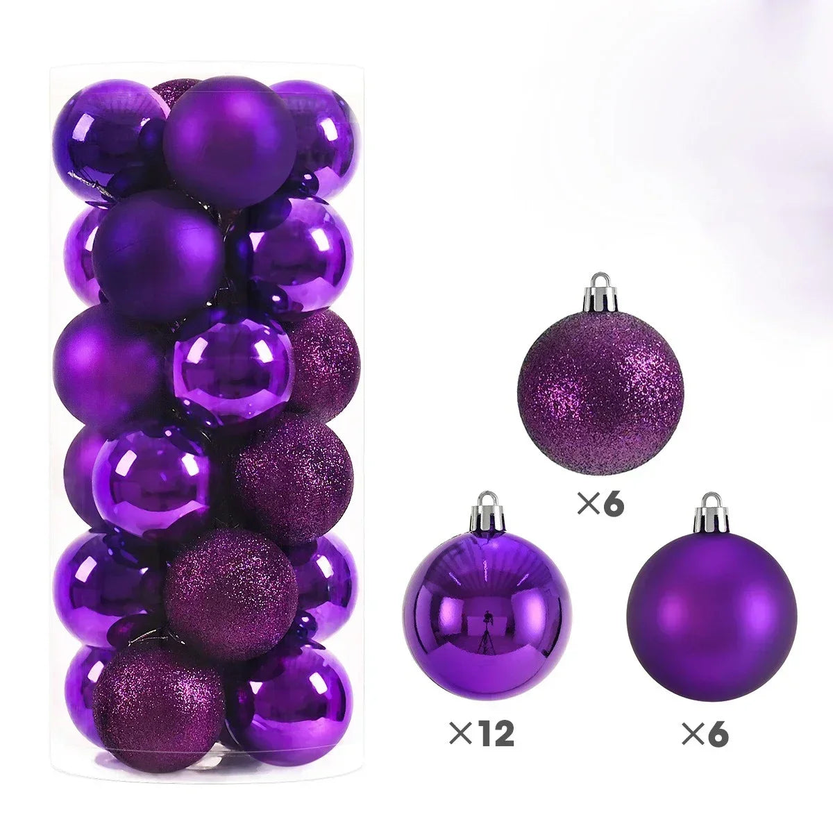 24Pcs 3/4/6CM Christmas Balls Big Ball Christmas Tree Pendant