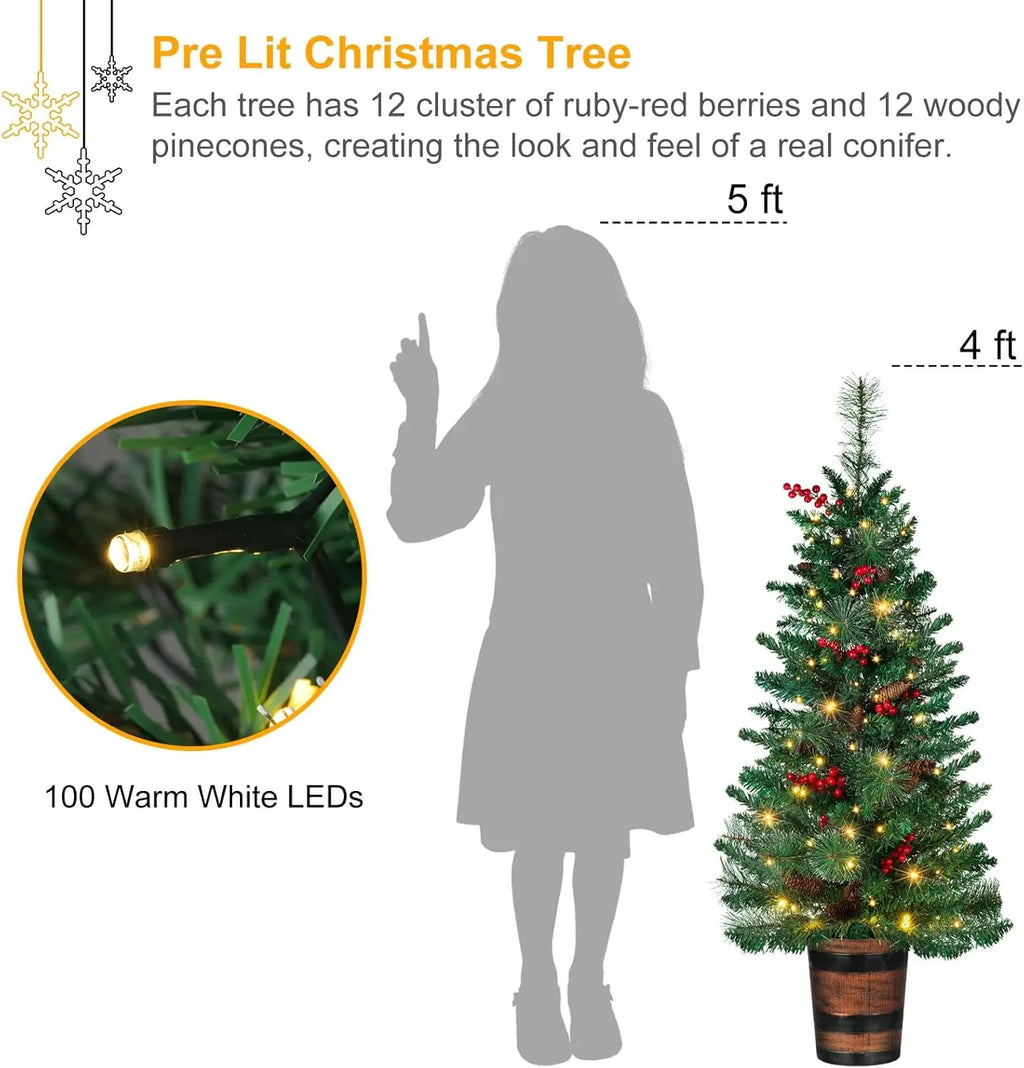 4FT Prelit Christmas Tree 2-Pack M D