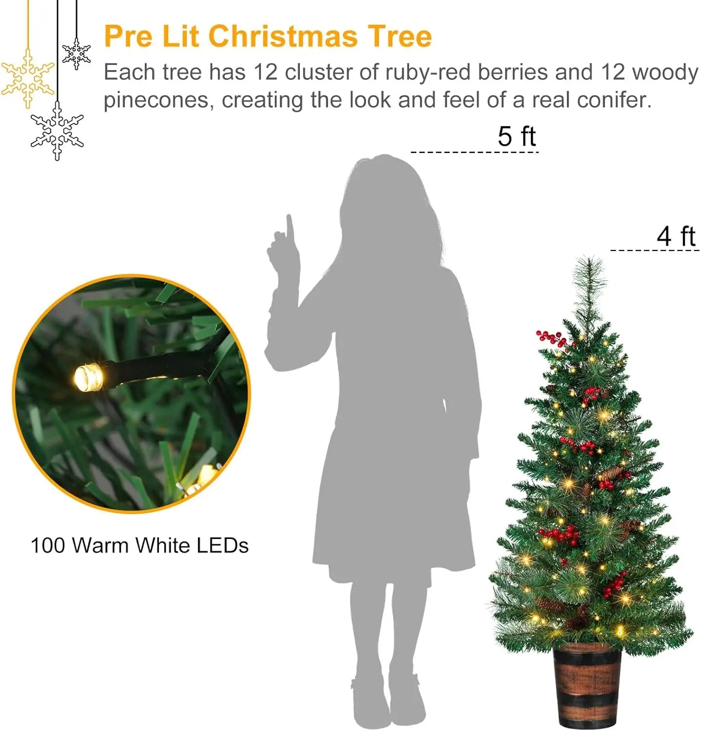 4FT Prelit Christmas Tree 2-Pack M D