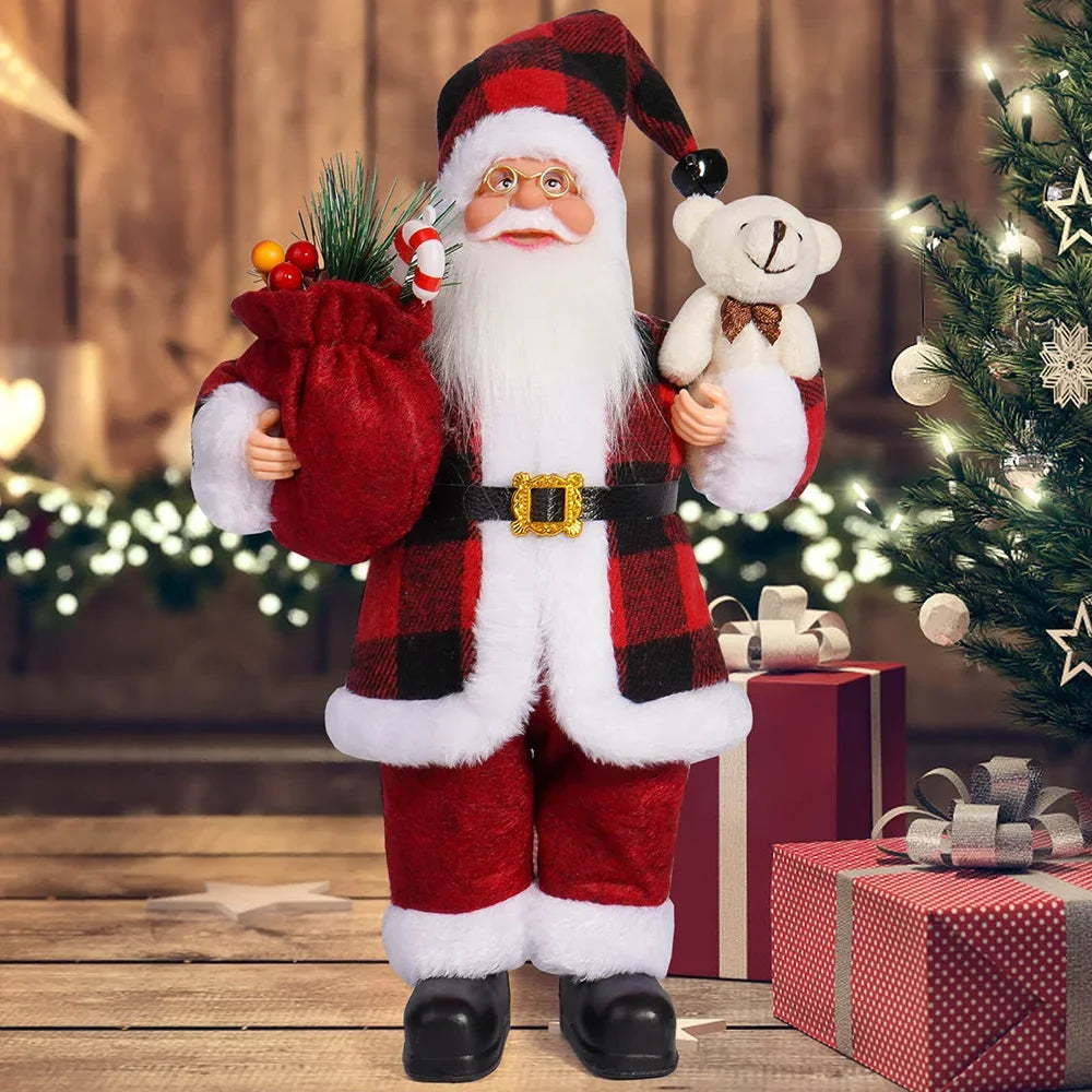 M D 12in Standing Santa Claus Doll Children Doll Xmas Gift Christmas  Decorations