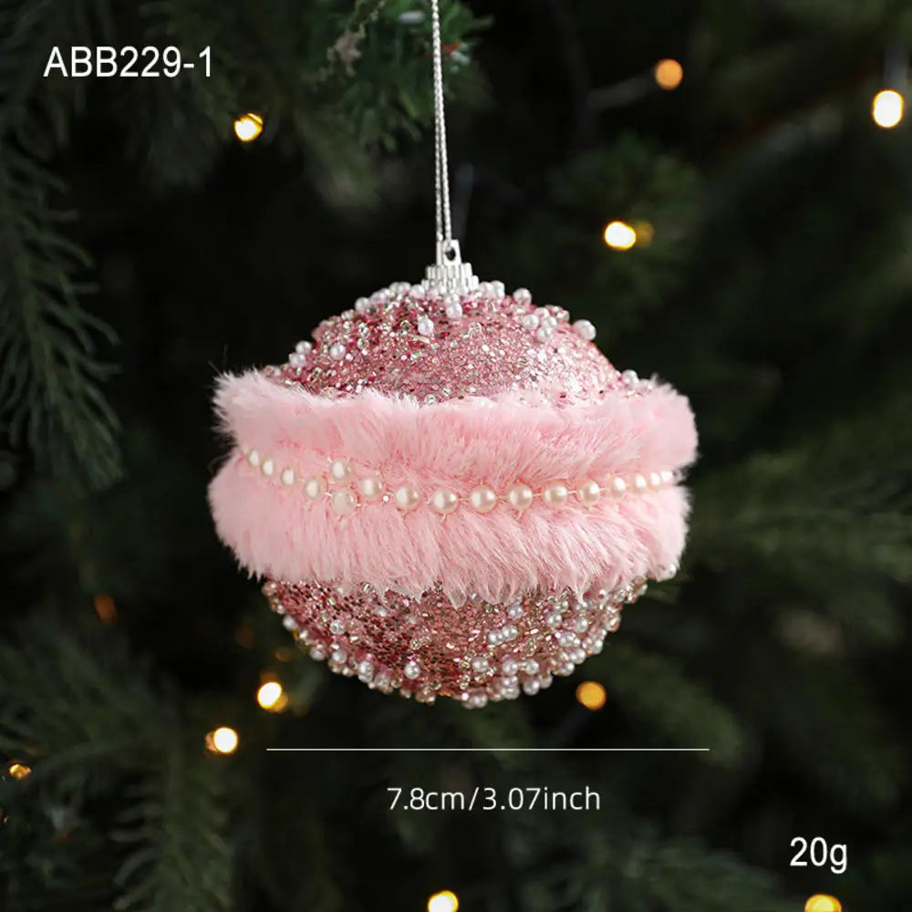 Christmas Tree Ornaments Pink Foam Ball Bow Tree Top Star Xmas Tree