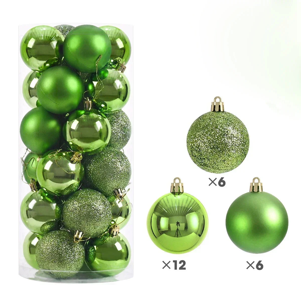 24Pcs 3/4/6CM Christmas Balls Big Ball Christmas Tree Pendant