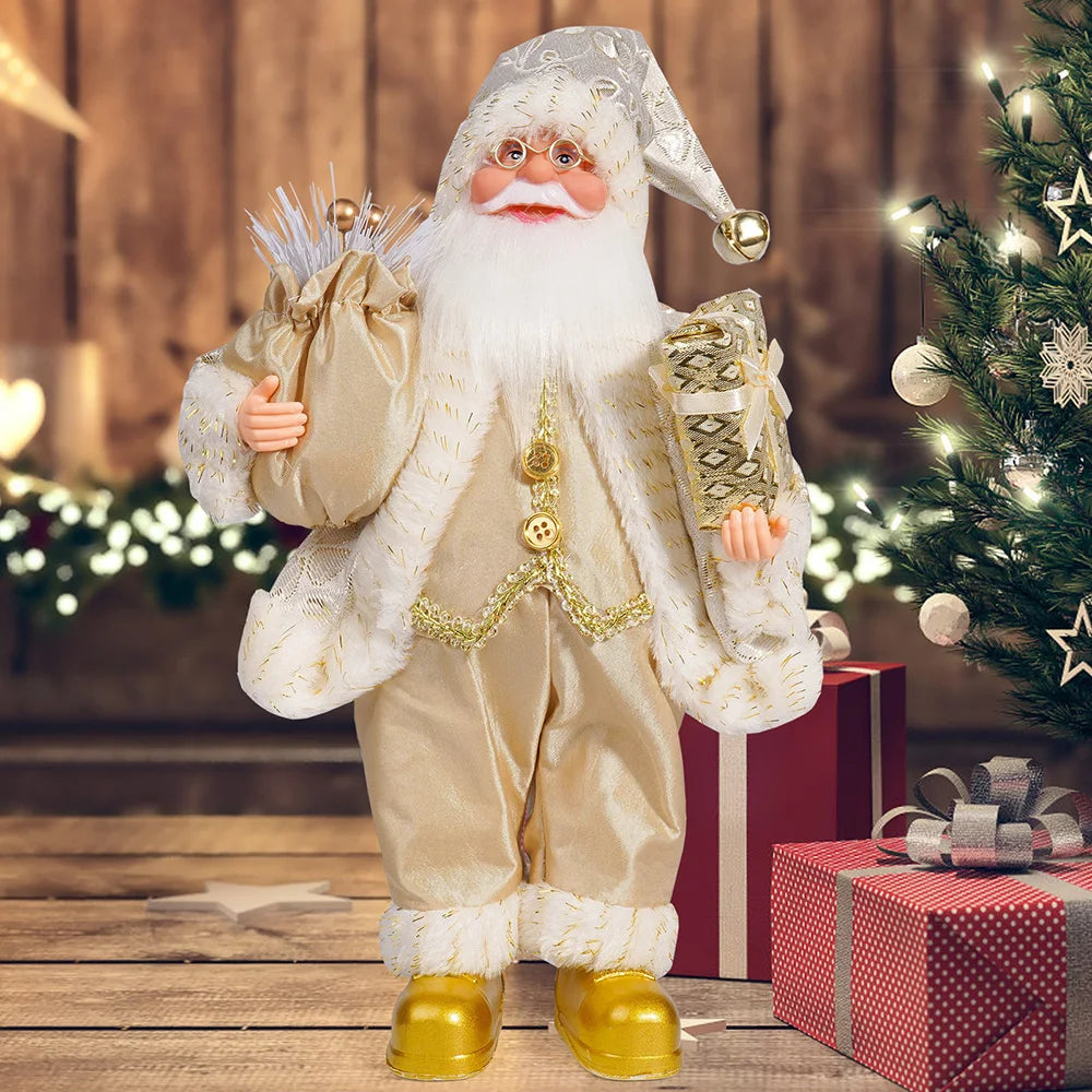M D 12in Standing Santa Claus Doll Children Doll Xmas Gift Christmas  Decorations