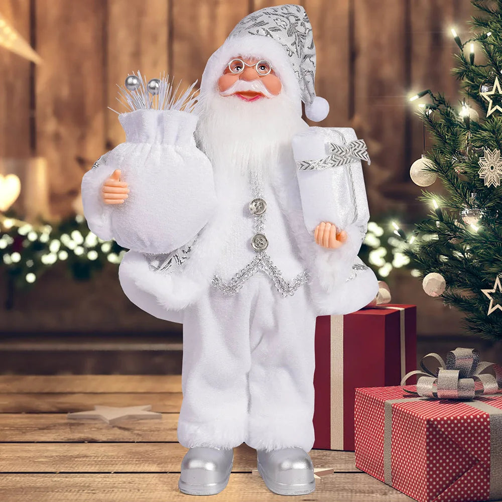 M D 12in Standing Santa Claus Doll Children Doll Xmas Gift Christmas  Decorations