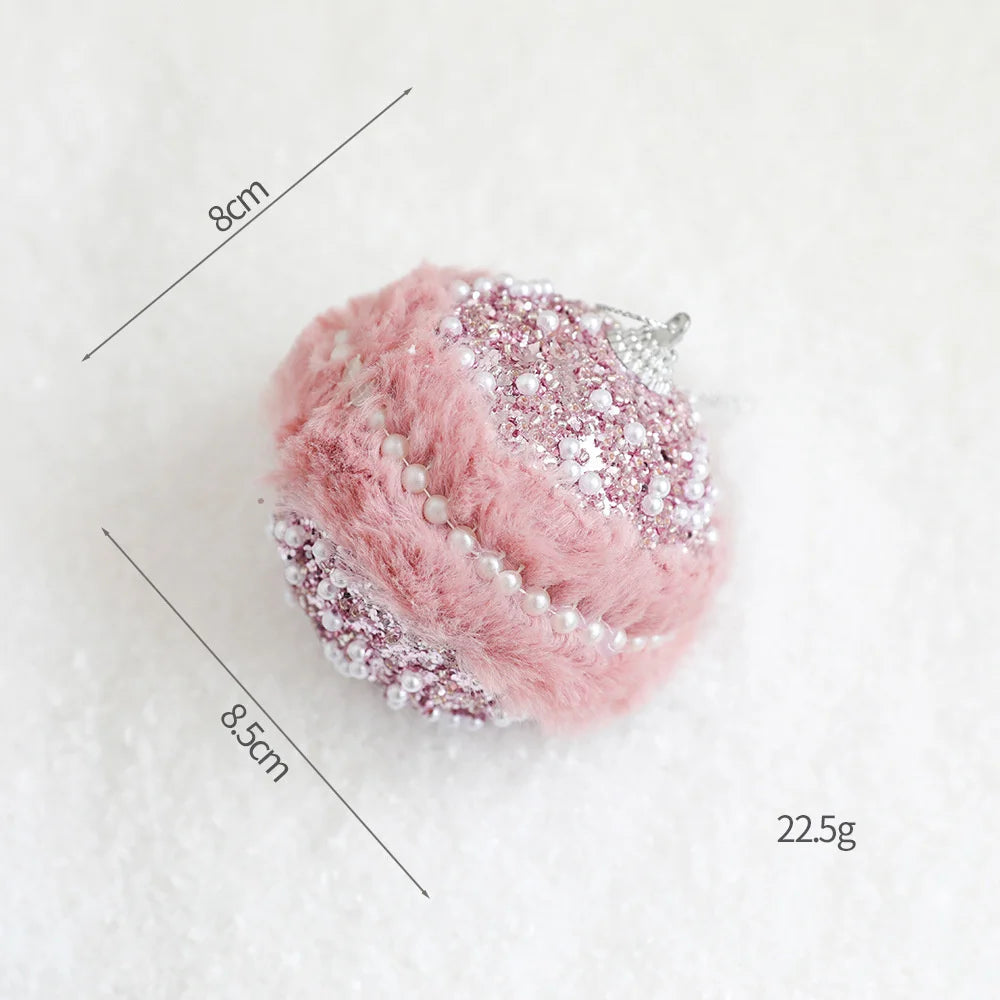 Christmas Tree Ornaments Pink Foam Ball Bow Tree Top Star Xmas Tree