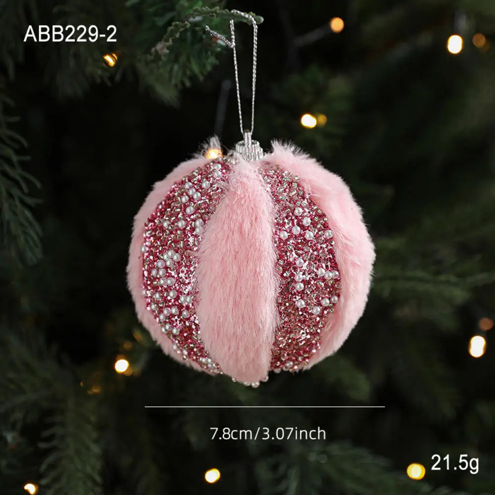 Christmas Tree Ornaments Pink Foam Ball Bow Tree Top Star Xmas Tree