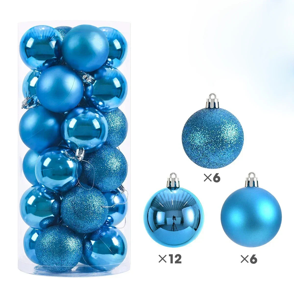24Pcs 3/4/6CM Christmas Balls Big Ball Christmas Tree Pendant
