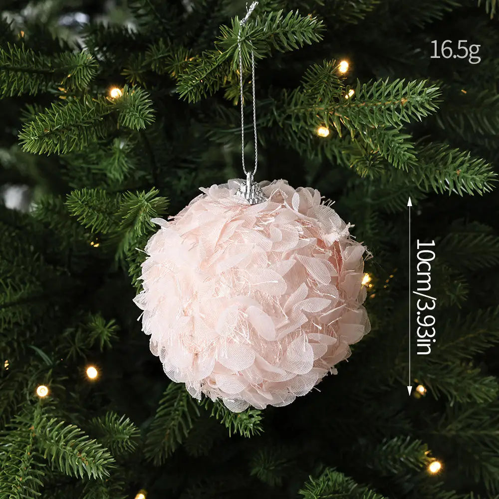 Christmas Tree Ornaments Pink Foam Ball Bow Tree Top Star Xmas Tree